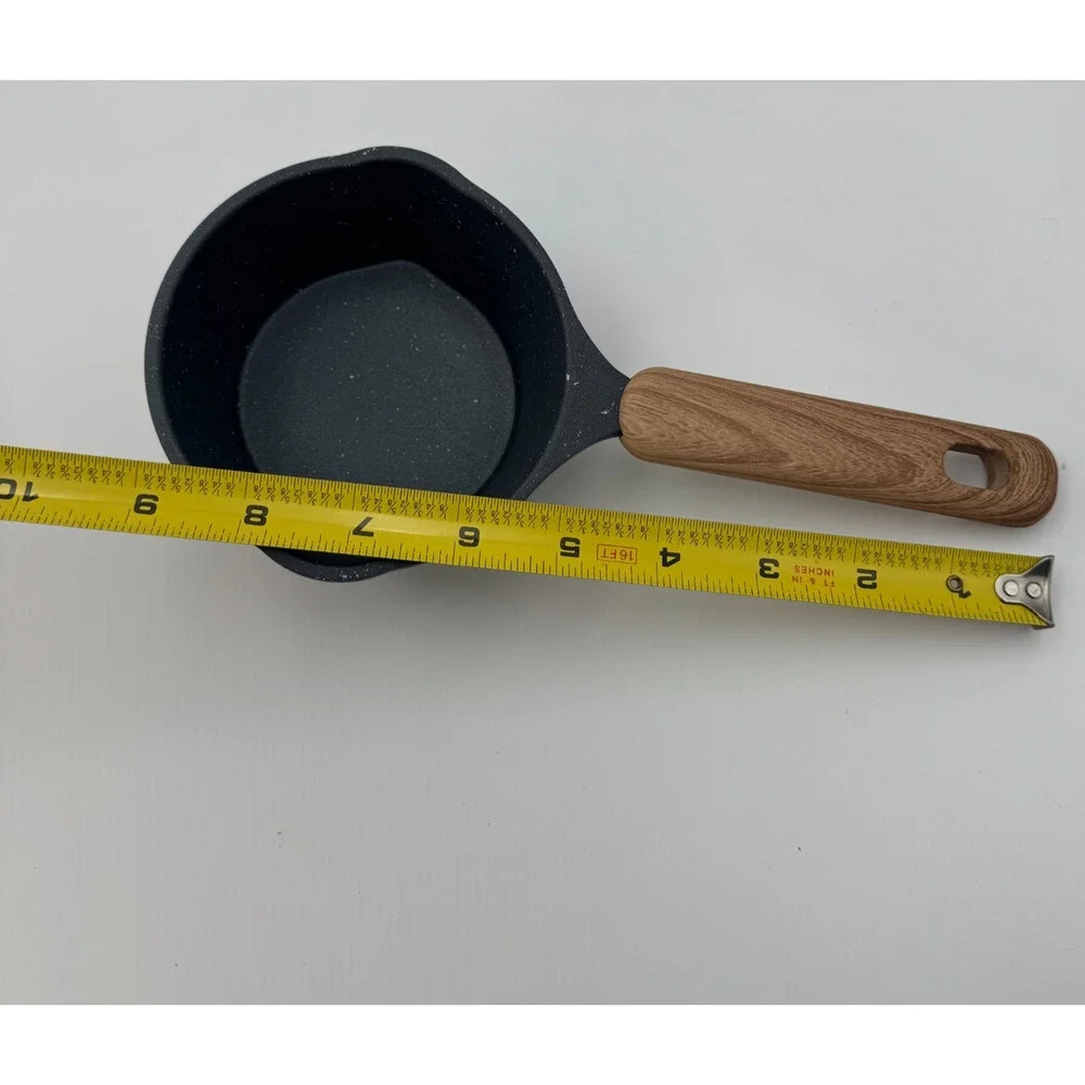 Camping Cooking‎ Pot 4.5in Nonstick Camp Saucepan Wood Handle Outdoor NEW